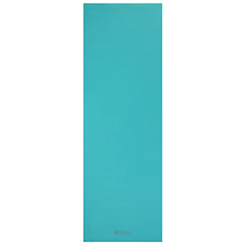 Gaiam Essentials 1/4" Thin (6mm) Yoga & Pilates, Fitness & Exercise Mat with Easy-Cinch Carrier Strap Cusion Support For Fitness and Gym Workouts