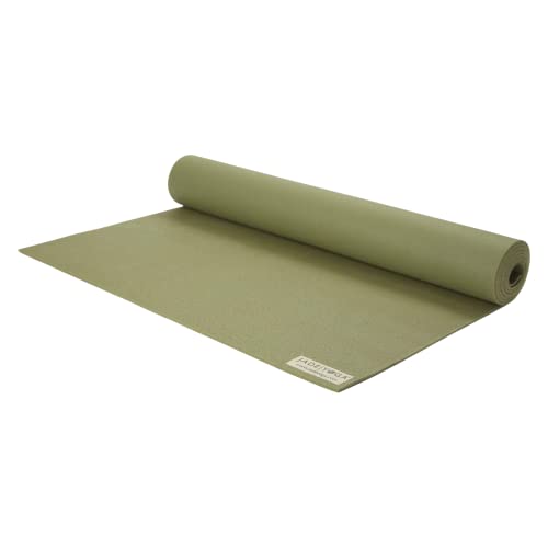 JadeYoga Harmony Yoga Mat - Durable & Thick Gym Fitness Mat, Non-Slip Natural Rubber Yoga Mat - Home Exercise & Stretching Mat, Workout Mat - Yoga, Pilates & Meditation for Women & Men - color: Olive Green, size: 68"