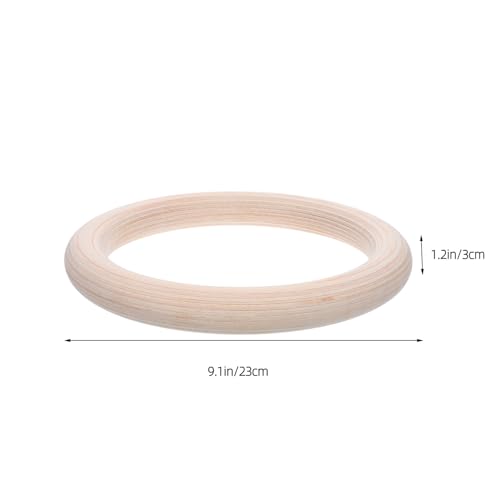 Wooden Gym Rings 2pcs Set with Straps Pull up Rings for Exercise Strength Training Calisthenics Fitness Home Workout Equipment