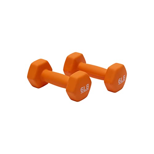 Amazon Basics Neoprene Dumbbell Hand Weights for Exercise and Muscle Toning - style: 6 Pound, Pair