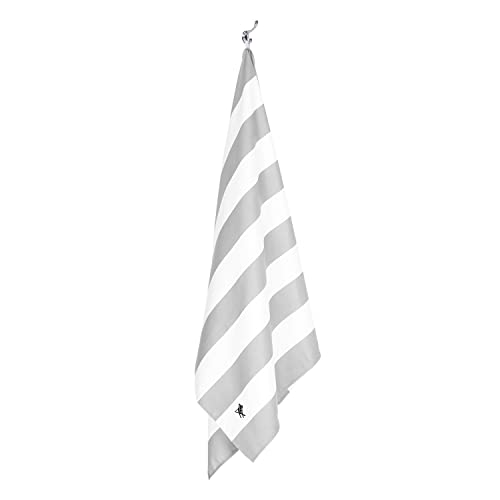 Dock & Bay Beach Towel - Quick Dry, Sand Free - Compact, Lightweight - 100% Recycled - Includes Bag - Cabana Light - Goa Grey - Large (160x90cm, 63x35) - color: Cabana Light - Goa Grey, size: Large (160x90cm, 63x35")