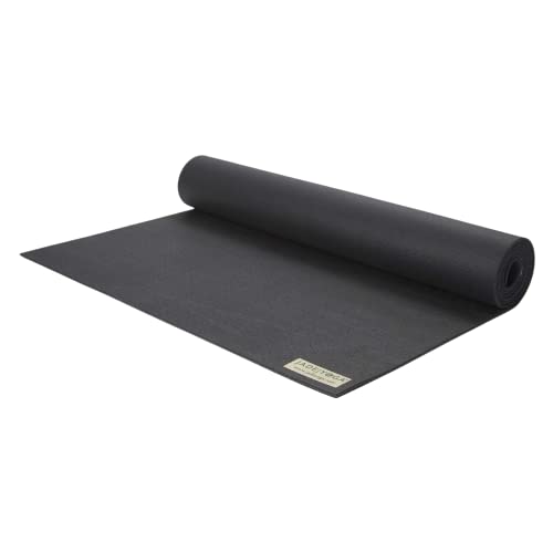 JadeYoga Harmony Yoga Mat - Durable & Thick Gym Fitness Mat, Non-Slip Natural Rubber Yoga Mat - Home Exercise & Stretching Mat, Workout Mat - Yoga, Pilates & Meditation for Women & Men - color: Black, size: 68"