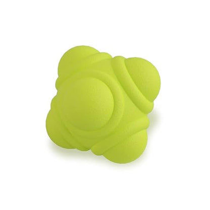 Health and Yoga Rubber Reaction Ball for Agility, Reflexes and Hand-Eye Coordination Training, Six-Sided, Pack of 1