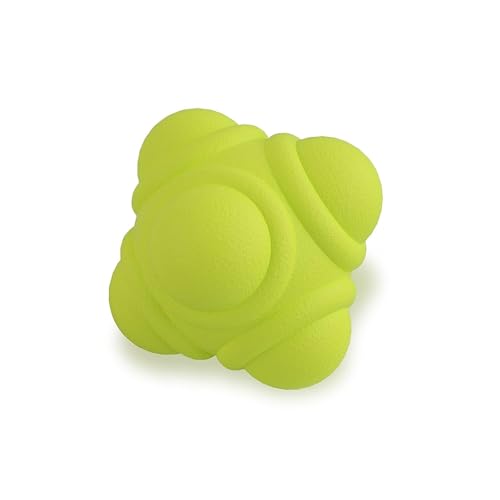 Health and Yoga Rubber Reaction Ball for Agility, Reflexes and Hand-Eye Coordination Training, Six-Sided, Pack of 1
