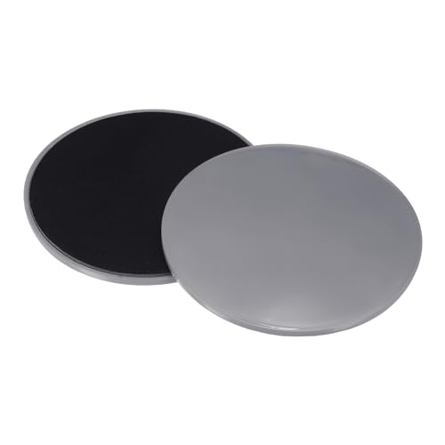 Core Sliders for Working Out 6.9", 2 Packs Dual Sided Exercise Sliders Fitness Workout Discs Strength Slides Gliding Discs for Gym Carpet Hardwood Floor, Grey