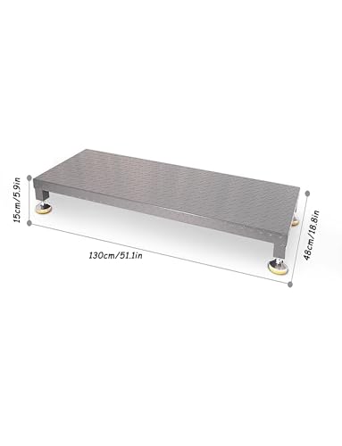 Industrial 15cm Step Platform - Slip-Resistant Grey Work Pedestal for CNC Machines & Outdoor Use on Deck/Shed/Patio(130x48x15cm) - size: 51.2" x 18.9" x 5.9"