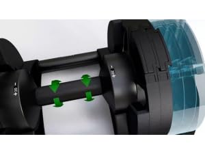 SMRTFT NUOBELL Adjustable Dumbbells 5–100 lb Set | Original NUOBELL | 26 Weights in 1 for Home Gym Strength Training | Steel-Knurled Handle | Space-Saving Dumbbell Set of 2 | 2-Year Warranty
