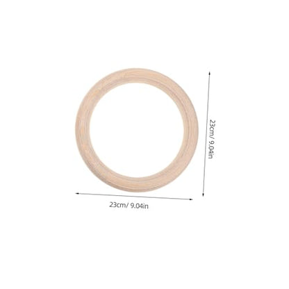 POPETPOP Wooden Gymnastics Rings with Adjustable Straps Versatile Fitness Equipment for Bodyweight Training Home Workouts and Strength Conditioning Durable Design for Enhanced Performance