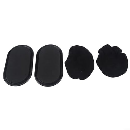 Set Of Two Pilates Slider Plates For Core And Muscle Toning With Dual Material Base Suitable For Carpet And Hardwood Floors(Black) - size: Black