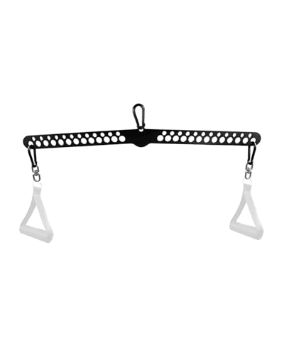 Multi-Grip LAT Pulldown Bar for Home Gym, Lat Pull Down Attachment with Swivel Bearings & Carabiners for Cable Machine Pulley System, Tricep Pushdown, Back Workout, Strength Training