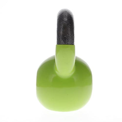 Body Sport Cast Iron Vinyl Coated Kettlebells, 15 lb., Light Green – Kettlebell for Weight Lifting – Strength Training Kettlebell – Professional Fitness for Gym & At Home