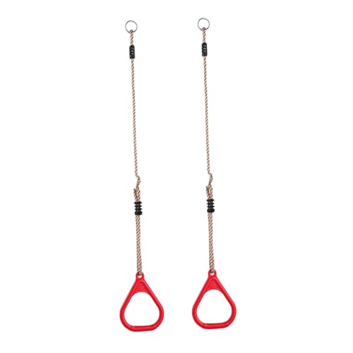 Plastic Gymnastic Rings for Children Full Body Strength Training Red