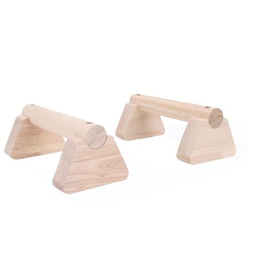 Focket Wood Push Up Bars, Adjustable Width Sturdy Parallettes Bars, Handstand Trainer with Non Slip Base and Grip Pads for Home Fitness Strength Training Workout - size: 20cm