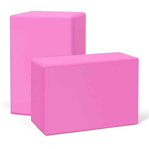 Yoga Blocks 2 Pack 3x6x9IN Foam Block Supportive Latex-Free with Rounded Edges, Non-Slip Exercise Blocks for Pilates, Meditation, Balance, Stretching and Deep Poses