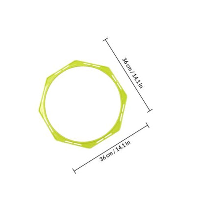 Kisangel Multi-Function Speeds Train Rings and Octangular Agility Circles Set, Portable 36cm Football Training Rings in Yellow, Orange, Blue, and Green for Soccer Speed and Agility Drills