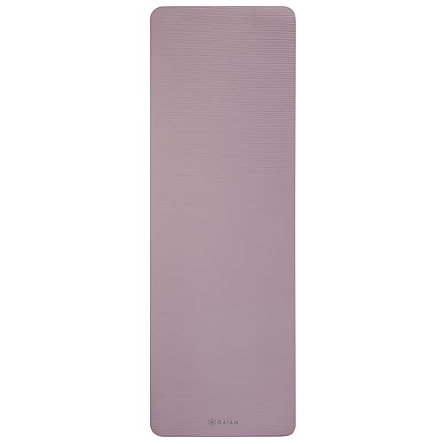 Gaiam Extra-Thick Yoga Fitness Mat and Exercise Mat with Non-Slip Texture and Easy Carry Strap