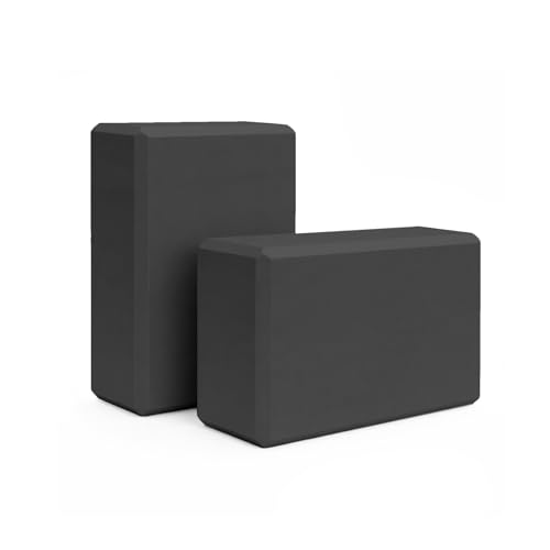 GOGO Yoga Blocks Bulk Gym Block Black, Exercise Workout Fitness Bricks Non-Slip for Meditation Physical Therapy