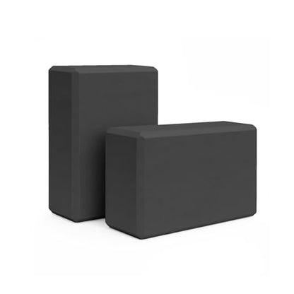 GOGO Yoga Blocks Bulk Gym Block Black, Exercise Workout Fitness Bricks Non-Slip for Meditation Physical Therapy