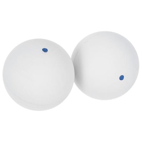 2pcs Squash Training Balls Elastic Rubber Bounce Indoor Hand-Eye Coordination Trainer White Single Dot Beginner Practice Balls for Reaction and Competition