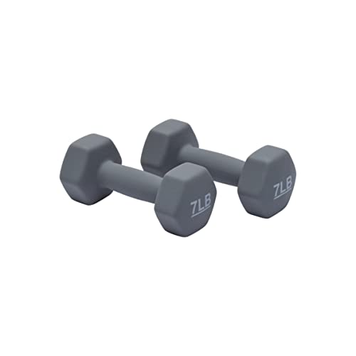 Amazon Basics Neoprene Dumbbell Hand Weights for Exercise and Muscle Toning - style: 7 Pound, Pair
