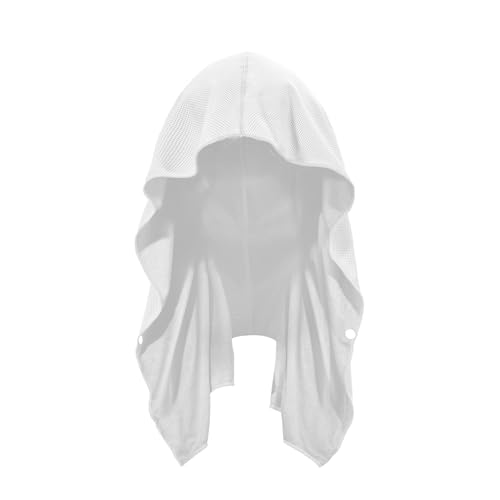 Sukeen Cooling Hoodie Towel, Cooling Towels for Neck and Face Quick Drying Absorbent, UV Protection Cooling Neck Wraps, Sport Workout Camping Cycling Cooling Towel - color: White