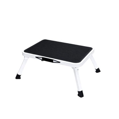 OLIXIS Foldable Step Stool, 330lbs Capacity Sturdy Metal Foldable Stool - size: 1 Pack