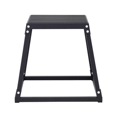 18 Inch Plyometric Jump Box, Steel Fitness Plyo Box, Anti-Slip Platform for Home Gym Training, Strength Conditioning, 500 lbs Capacity, Black