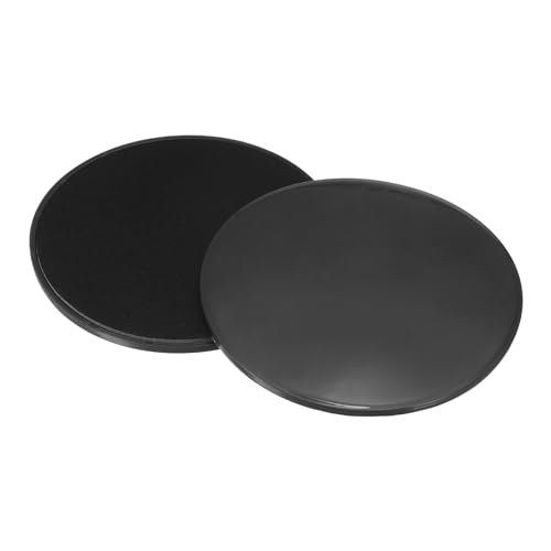 Core Sliders for Working Out 6.9", 2 Pack Dual Sided Exercise Sliders Fitness Workout Discs Strength Slides Discs for Gym Carpet Hardwood Floor, Black