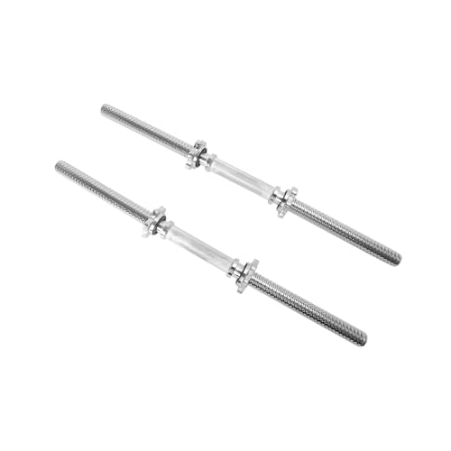 Threaded Dumbbell Rubber/Chrome Handles 1 Inch Pair, Adjustable Dumbbell Bar Handles, Fits Standard Weight Plates with 1” Diameter, for Gym Workouts, Exercise, Weightlifting, Sold in Pair - color: Chrome Handgrips, size: 24 Inch