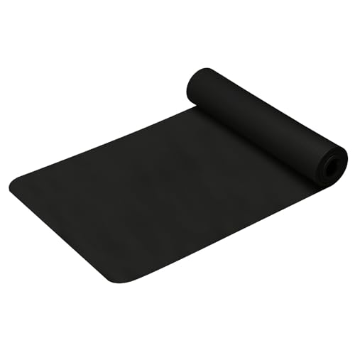 Non Slip Yoga Mat 1/5" Thick High Density Non Slip Anti-Tear Exercise Mat with Carrying Strap Hot Yoga Mat for Pilates, Workouts, Floor, Home Yoga, Stretching, Fitness, Gym - color: Black