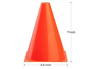 CARTMAN Plastic Training Cones (Set of 12/24 Pack 9" or 12/24 Pack 7" or 12/24 Pack Disc Cone) Agility Soccer Cones, Indoor Outdoor and Festive Events Field Marker Agility Cones