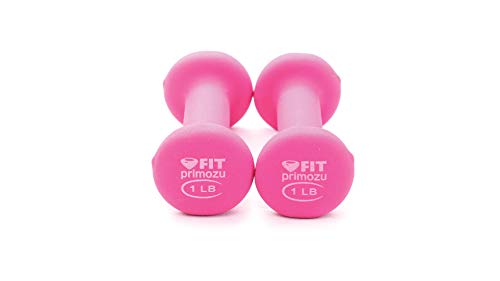 FIT Neoprene Dumbbells (Pairs & Sets) - color: c) PINK - 1LB - PAIR