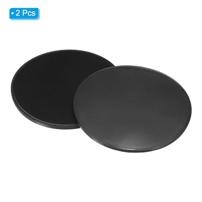 Core Sliders for Working Out 6.9", 2 Pack Dual Sided Exercise Sliders Fitness Workout Discs Strength Slides Discs for Gym Carpet Hardwood Floor, Black