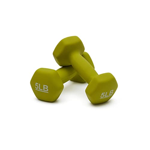 Amazon Basics Neoprene Dumbbell Hand Weights for Exercise and Muscle Toning - style: 5 Pound, Pair