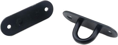 Heavy Duty Black Zinc Galvanized Steel Hammock Ceiling Hook Pad Eye Plates Corrosion Resistant (2 Pack M6 Zinc Black) - color: 2-PACK M6 ZINC BLACK