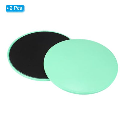Core Sliders for Working Out 6.9", 2 Pack Dual Sided Exercise Sliders Fitness Workout Discs Strength Slides Discs for Gym Carpet Hardwood Floor, Cyan