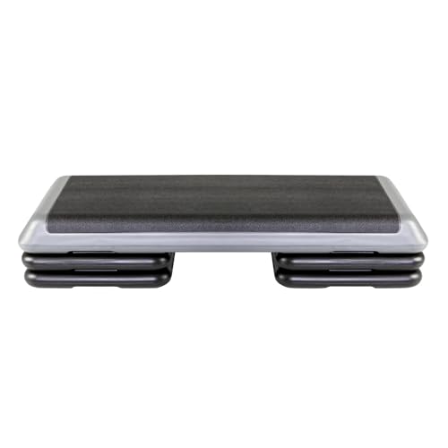 The Original STEP Exercise Step Platform, Health Club Size Stepper for Exercise at Home with 4 Stackable Risers for Height Adjustments