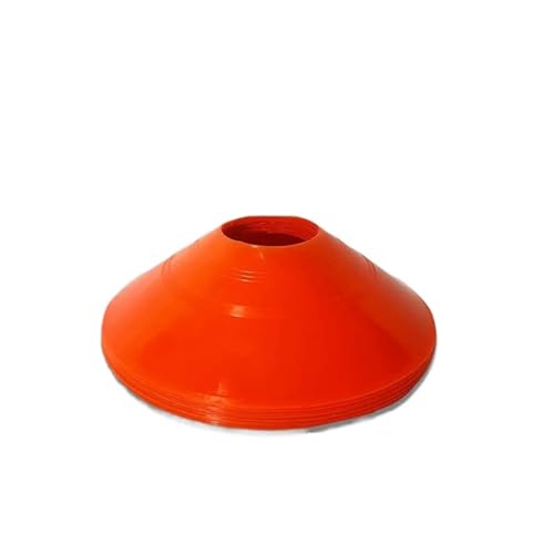 Plastic Cones 20pcs Thickened Training Cones Soccer Agility Discs Football Sports Marker Set Equipment Accessories For Outdoor Indoor Games(Orange) - color: Orange