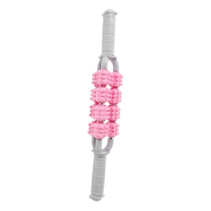 Muscle Massager Stick Leg Rollers Back Neck Shoulder Relief Compact for Travel Yoga - color: Pink