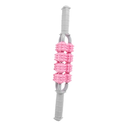 Muscle Massager Stick Leg Rollers Back Neck Shoulder Relief Compact for Travel Yoga - color: Pink