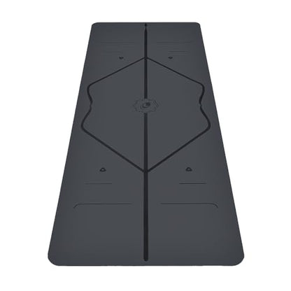 Liforme Travel Yoga mat – Patented Alignment System, Warrior-Like Grip, Non-Slip, Eco-Friendly, Ultra-Lightweight and Sweat Resistant, Made with Natural Rubber - color: Gray