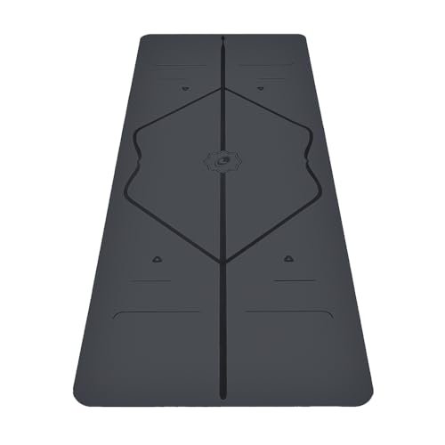 Liforme Travel Yoga mat – Patented Alignment System, Warrior-Like Grip, Non-Slip, Eco-Friendly, Ultra-Lightweight and Sweat Resistant, Made with Natural Rubber - color: Gray