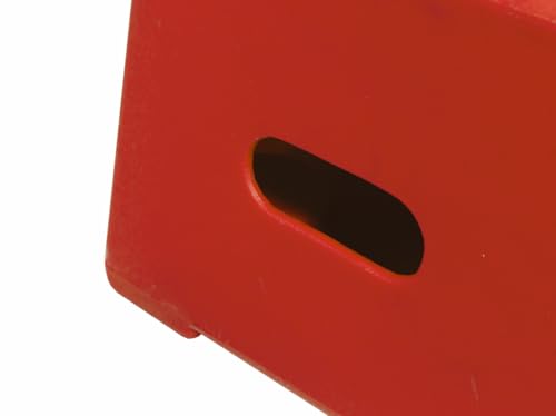 1 Tread Heavy Duty Safety Steps Moulded Plastic Industrial Anti Slip Footstep Warehouse Equestrian Platforms (Red)