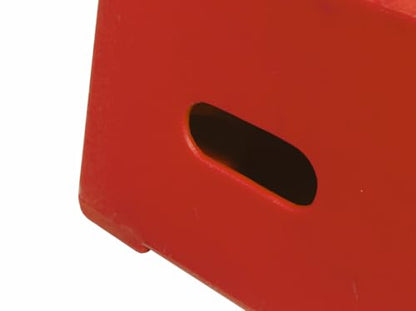 1 Tread Heavy Duty Safety Steps Moulded Plastic Industrial Anti Slip Footstep Warehouse Equestrian Platforms (Red)