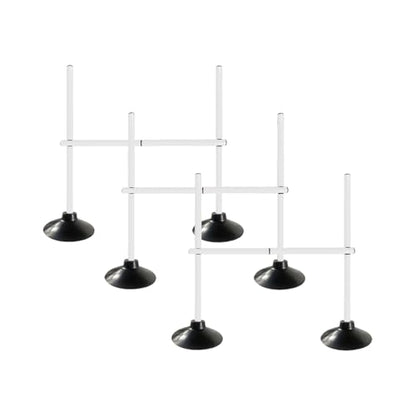 TNZMART 4.9 FT and 3.3 FT White Agility Poles Adjustable Hurdles for Soccer Football Speed Training Equipment Track and Field