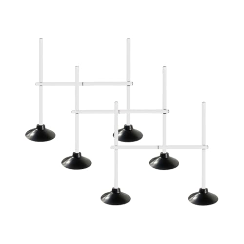 TNZMART 4.9 FT and 3.3 FT White Agility Poles Adjustable Hurdles for Soccer Football Speed Training Equipment Track and Field