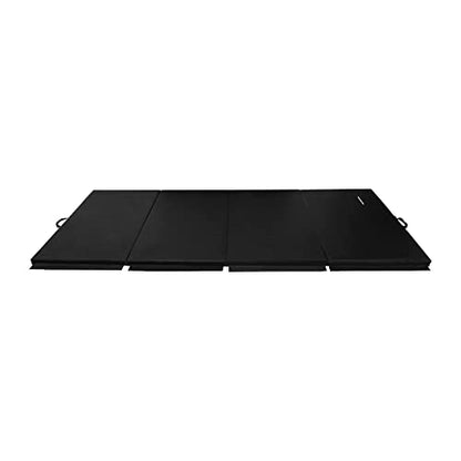 BalanceFrom All Purpose 4'x10'x2" Extra Thick High Density Anti Tear Gymnastics Gym Folding Exercise Aerobics Mats, 2-Inch Thick, Black