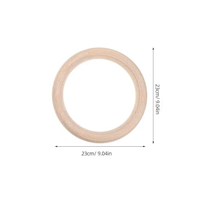 Totority 1set Wooden Gymnastics Rings Adjustable Straps for Strength Training Bodyweight Exercises and Home Workouts Natural Thick Non-Slip Straps Versatile Fitness Equipment