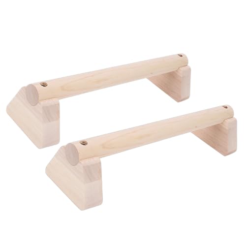 2 Pcs Wood Push Up Bars, Wooden Parallettes Bars with Non Slip Pads, Pushup Handles Calisthenics Equipment for Handstand Training, Home Fitness Equipment for Men Women