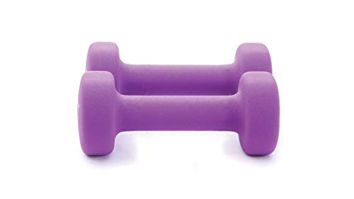 FIT Neoprene Dumbbells (Pairs & Sets) - color: d) PURPLE - 2LB - PAIR